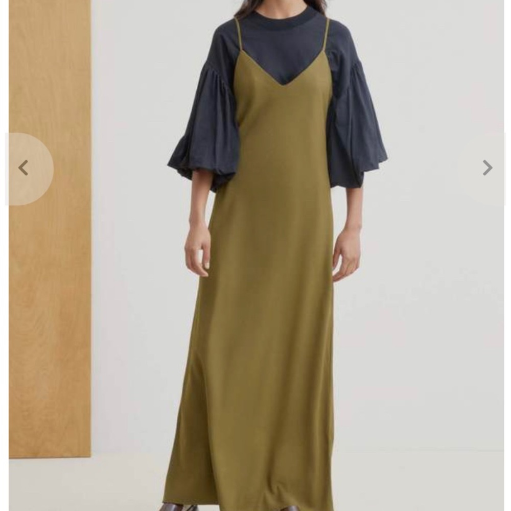 KOWTOW ADA Long Slip dress- Khaki green